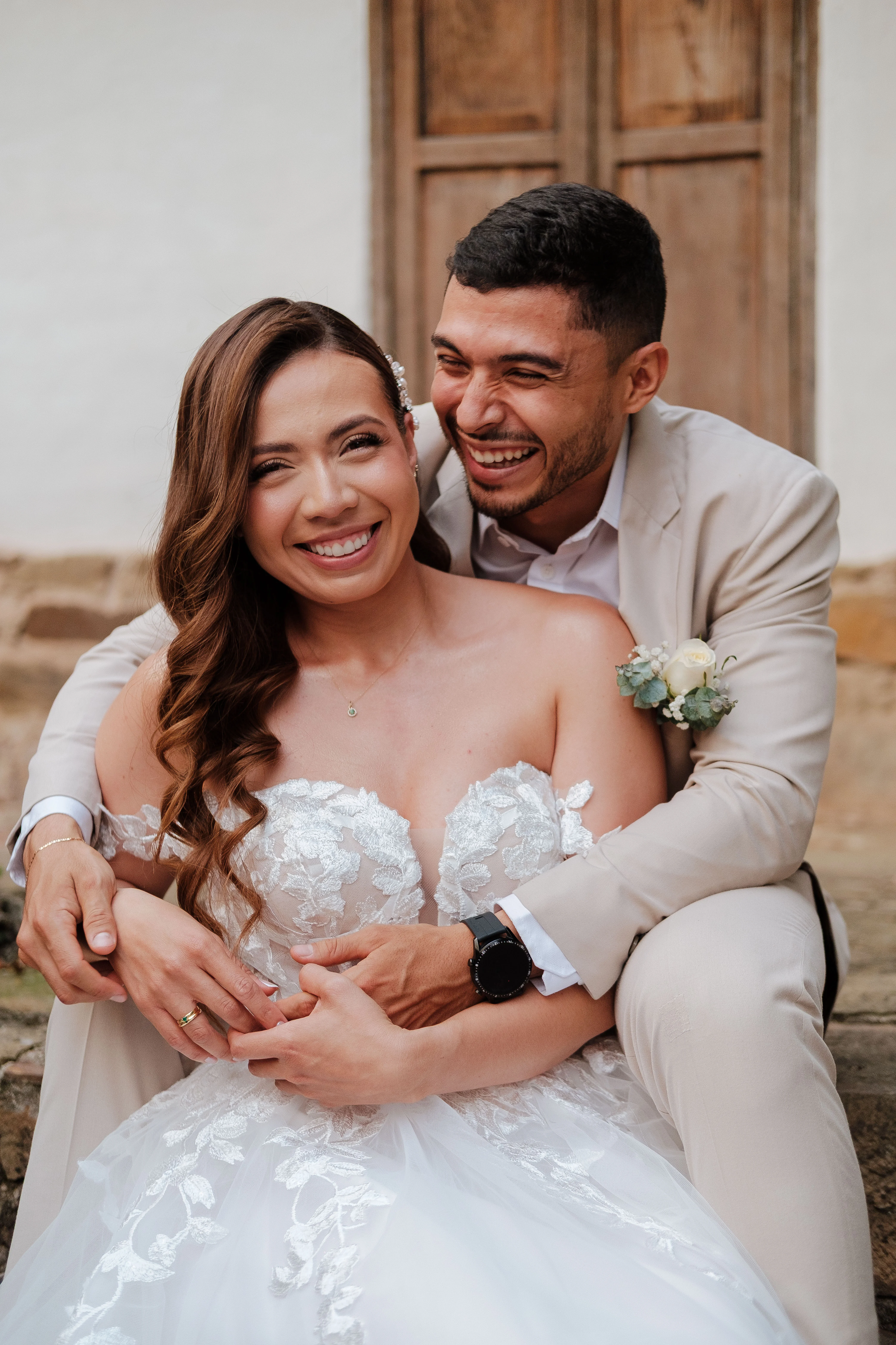 Pareja feliz en Girón, Santander